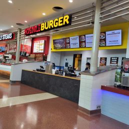 In the food court. In the food court.
