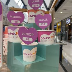 Caramia - sizes of ice cream