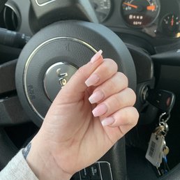 Full set - dip with added nail length. Color is "heaven sent"