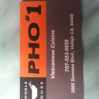Pho 1 - Business card - Vietnamese Near Me - Vallejo, California Pho 1 - Business card - Vietnamese Near Me - Vallejo, California