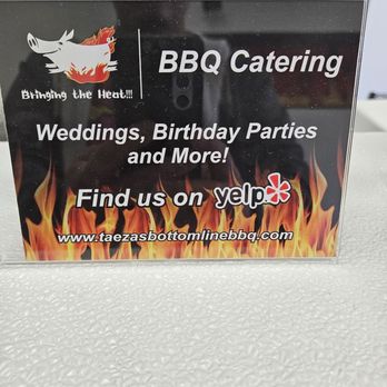 Taeza's Bottom Line Bbq - Business card - Barbeque Near Me - Sacramento, California Taeza's Bottom Line Bbq - Business card - Barbeque Near Me - Sacramento, California