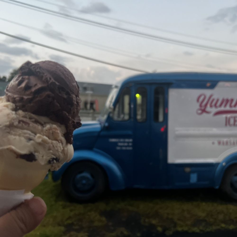 Small ice cream scoop of dark chocolate raspberry & peanut butter with chocolate chunks Small ice cream scoop of dark chocolate raspberry & peanut butter with chocolate chunks