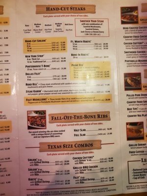 Menu photo 3 Texas Roadhouse Humble, TX