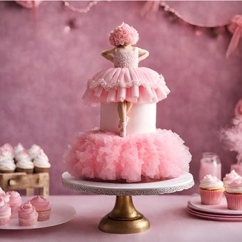 Triple Treat Cakes - a ballerina on top of a cake - Custom Cakes Near Me Triple Treat Cakes - a ballerina on top of a cake - Custom Cakes Near Me