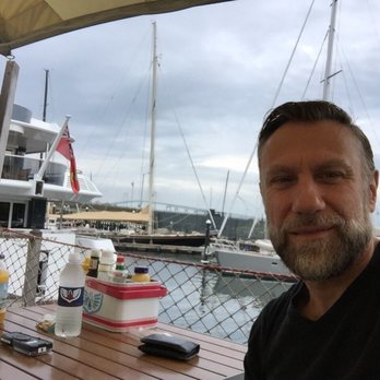 Belle's - Breakfast with my DJ at Belle's Cafe at the Shipyard Pier in Newport RI.  August 2017. - Cafes Near Me - Newport, Rhode Island