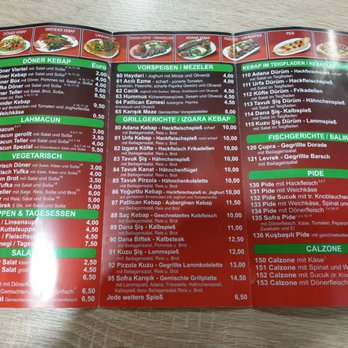 Sofra Grillhaus - Ein Teil der Speisekarte - Turkish Near Me - Heilbronn, BW