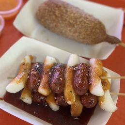 sooduck sausage and cheese corn dogs