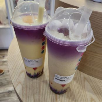 Boba Cucue - Mango mochi frap, and white peach crema x with oat and no whip - Bubble Tea Near Me - Camp Verde, Arizona