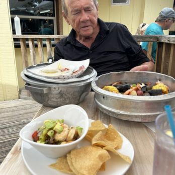 Pop's Sunset Grill - Bruce considering the options of seafood boil or ceviche - Seafood Near Me - Nokomis, Florida Pop's Sunset Grill - Bruce considering the options of seafood boil or ceviche - Seafood Near Me - Nokomis, Florida