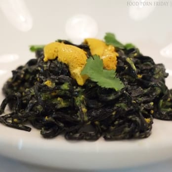 Twenty Eight - Squid Ink Hand Cut Noodles with uni- DIVINE! Love the soft and chewy noodles - Steakhouses Near Me - Irvine, California Twenty Eight - Squid Ink Hand Cut Noodles with uni- DIVINE! Love the soft and chewy noodles - Steakhouses Near Me - Irvine, California