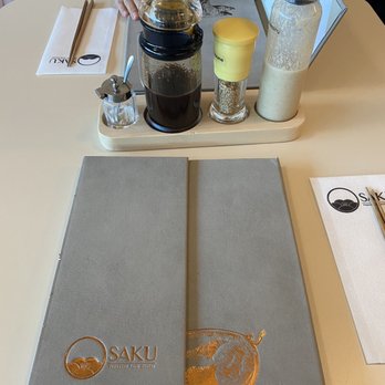Saku - Menu and condiments - Japanese Near Me - Vancouver, British Columbia
