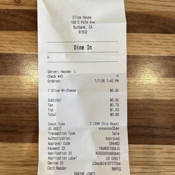 Slice House by Tony Gemignani - Proof of Purchase - Pizza Near Me - Burbank, California Slice House by Tony Gemignani - Proof of Purchase - Pizza Near Me - Burbank, California