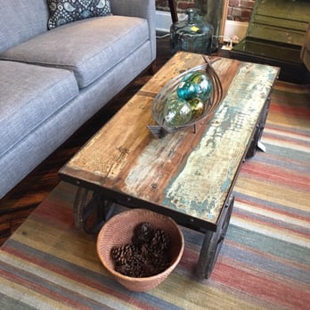 Chatham Home - The coffee table we almost got. Repurposed teak, industrial cart with wheels. Way cool. - Antiques Near Me - Indianapolis, Indiana Chatham Home - The coffee table we almost got. Repurposed teak, industrial cart with wheels. Way cool. - Antiques Near Me - Indianapolis, Indiana