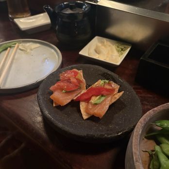 Kibatsu - Complimentary Salmon + Tomato Bite - Sushi Bars Near Me - San Francisco, California Kibatsu - Complimentary Salmon + Tomato Bite - Sushi Bars Near Me - San Francisco, California