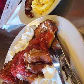 Jamie's Cafe - Friend french toast with Strawberries and whipped cream. It was so good! - Cafes Near Me - Elk Grove, California Jamie's Cafe - Friend french toast with Strawberries and whipped cream. It was so good! - Cafes Near Me - Elk Grove, California