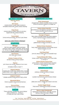 Menu photo 4 James Street Tavern Newport, DE