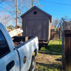 Had the fence removed for us, and we gently got our trailer in and the shed on. Sacramento to Elk Grove.