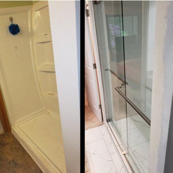 Sunderland Construction - before and after shots of a bathroom - General Contractors Near Me Sunderland Construction - before and after shots of a bathroom - General Contractors Near Me