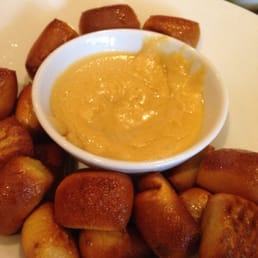 Pretzel bites with cheese dip. Pretzel bites with cheese dip.