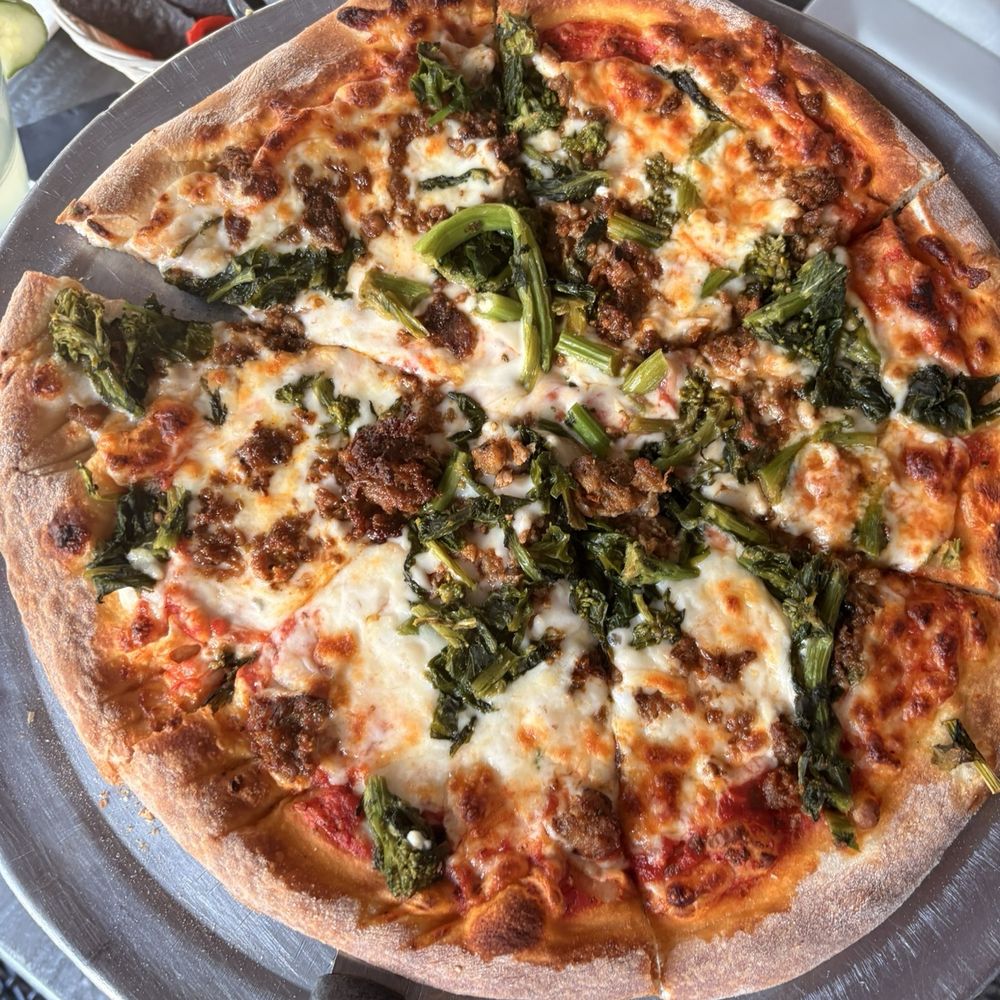 The Tipsy Boar - Italian Sausage & Broccoli Rabe Pizza - New American Near Me - Hollywood, Florida The Tipsy Boar - Italian Sausage & Broccoli Rabe Pizza - New American Near Me - Hollywood, Florida