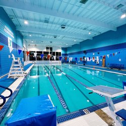 Fullerton Family YMCA - Indoor Aquatics Center featuring a heated 25 yd. 5-lane Pool.