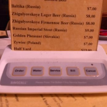 Red Tavern - The amazing Singcall!  Press a button and you get service.  Does the waiter get an electrical shock, a bell goes off or a light? - Russian Near Me - San Francisco, California