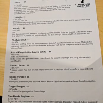 Lawrence Beer Co - Opening Week Beer Menu - Brewpubs Near Me - Lawrence, Kansas