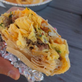 Brunch in a Box - Breakfast burrito upgraded with steak. - Food Trucks Near Me Brunch in a Box - Breakfast burrito upgraded with steak. - Food Trucks Near Me