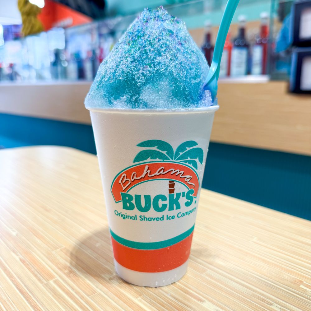 Bahama Buck's - Round Rock - 16oz Regular Sno with Sugar-Free Thin Ice birthday cake flavor and party sprinkles - Shaved Ice Near Me - Round Rock, Texas Bahama Buck's - Round Rock - 16oz Regular Sno with Sugar-Free Thin Ice birthday cake flavor and party sprinkles - Shaved Ice Near Me - Round Rock, Texas