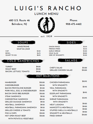 Menu photo 2 Luigi's Rancho Belvidere, NJ Menu photo 2 Luigi's Rancho Belvidere, NJ