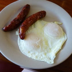 43rd Street Deli & Breakfast House - Ginger apricot chicken sausage and two eggs over easy