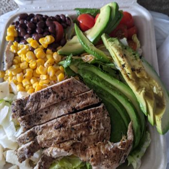 Aloha Salads - Paniolo Salad with grilled chicken - Salad Near Me - Aiea, Hawaii
