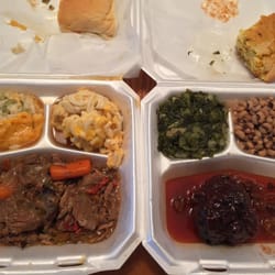 Fresh Market Cafe - Greenfield Road - Pot roast, cheesy rice and broccoli, Mac and Cheese, yeast roll Meatloaf, turnip greens, black eyed peas, Mexican cornbread