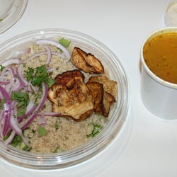 Aroma Espresso Bar - This is their half soup/half salad meal. Their full-sized soups and salads must be for giants.