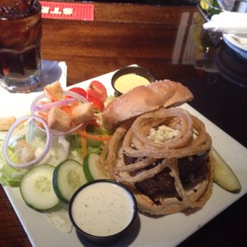 Boston Beer Garden - Filet sandwich with blu cheese and onion ring on it. Pretty decent..Was undercooked but that was ok I took it home and ate it. - Sports Bars Near Me - Naples, Florida Boston Beer Garden - Filet sandwich with blu cheese and onion ring on it. Pretty decent..Was undercooked but that was ok I took it home and ate it. - Sports Bars Near Me - Naples, Florida