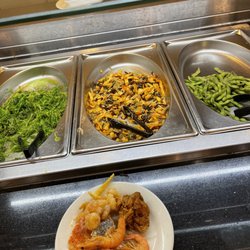 Panda Palace Buffet - Seaweed salad, squid salad, and edamame