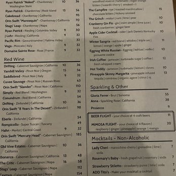 44 Mills Kitchen + Tap - Drinks menu (January 2022) - New American Near Me - Concord, North Carolina