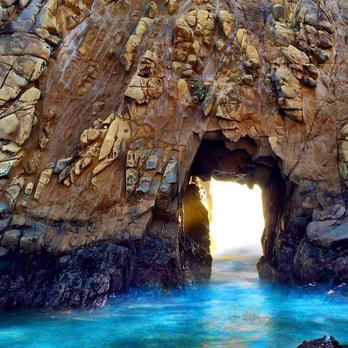 Pfeiffer Beach - Sunset through the famous keyhole. - Beaches Near Me - Big Sur, California Pfeiffer Beach - Sunset through the famous keyhole. - Beaches Near Me - Big Sur, California