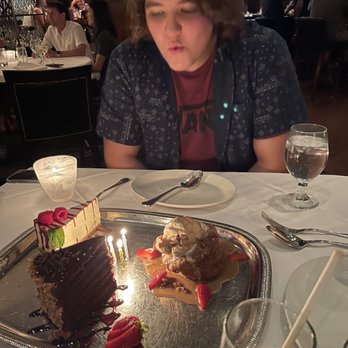 III Forks - Birthday dessert tray! Bread pudding, chocolate cake and cheesecake. Perfect night! - Steakhouses Near Me - Austin, Texas III Forks - Birthday dessert tray! Bread pudding, chocolate cake and cheesecake. Perfect night! - Steakhouses Near Me - Austin, Texas