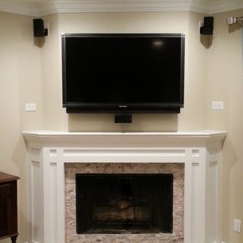 Wired Installs - TV install over a fire place - Home Theatre Installation Near Me
