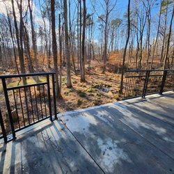 Open railing on bridge