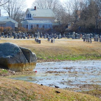 Pine Grove Cemetery - Little pond with big rock - Funeral Services & Cemeteries Near Me - New Bedford, Massachusetts
