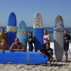 Big Slice of Texas learning to Surf here in Cali