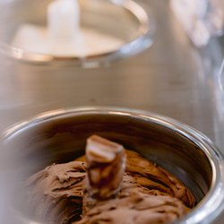 Slow continuous churn ice cream