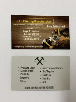 J&E Painting/Construction Logo
