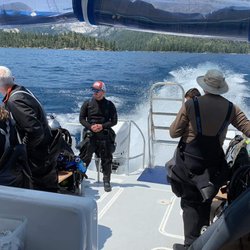 Our boat has plenty of room 6 divers and all their cold water gear.