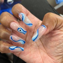 CK Nails & Spa - Evil eye design completed