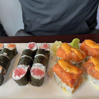 Sushi Tsuki - Salmon Roll, tuna roll, spicy 2-1 roll - Japanese Near Me - Schaumburg, Illinois Sushi Tsuki - Salmon Roll, tuna roll, spicy 2-1 roll - Japanese Near Me - Schaumburg, Illinois