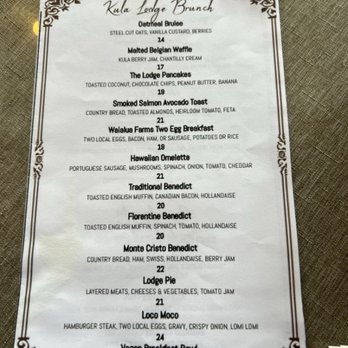 Kula Lodge & Restaurant - Menu 2/2024 - Breakfast & Brunch Near Me - Kula, Hawaii Kula Lodge & Restaurant - Menu 2/2024 - Breakfast & Brunch Near Me - Kula, Hawaii
