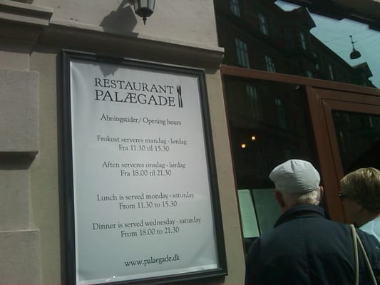 Menu photo 2 Restaurant Palægade København, Menu photo 2 Restaurant Palægade København,